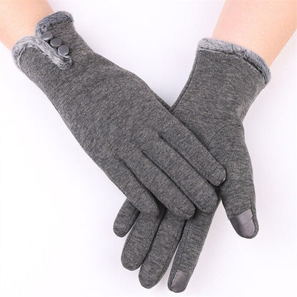 Gants femme hiver tactiles en mélange coton laine, compatibles écran smartphone
