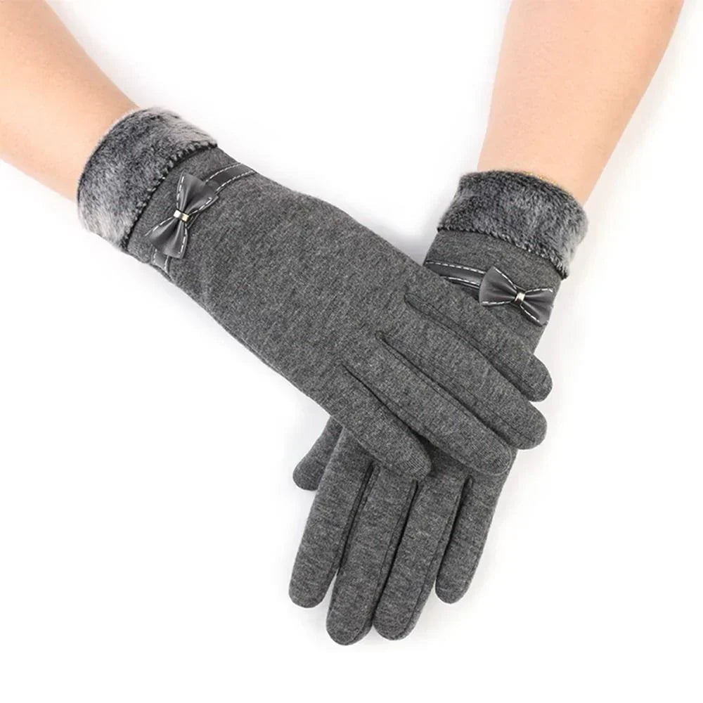 Gants femme hiver tactiles en mélange coton laine, compatibles écran smartphone