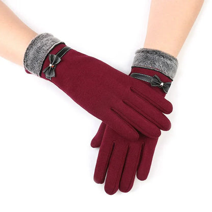 Gants femme hiver tactiles en mélange coton laine, compatibles écran smartphone