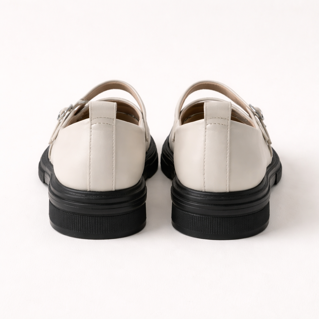 Chaussures Mary Jane pour Femmes | Ballerines Bicolores, Double Bride | Bout Verni