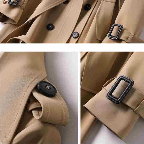 Manteau Trench à Double Boutonnage - Style Classique - Vêtement d'Extérieur Intemporel
