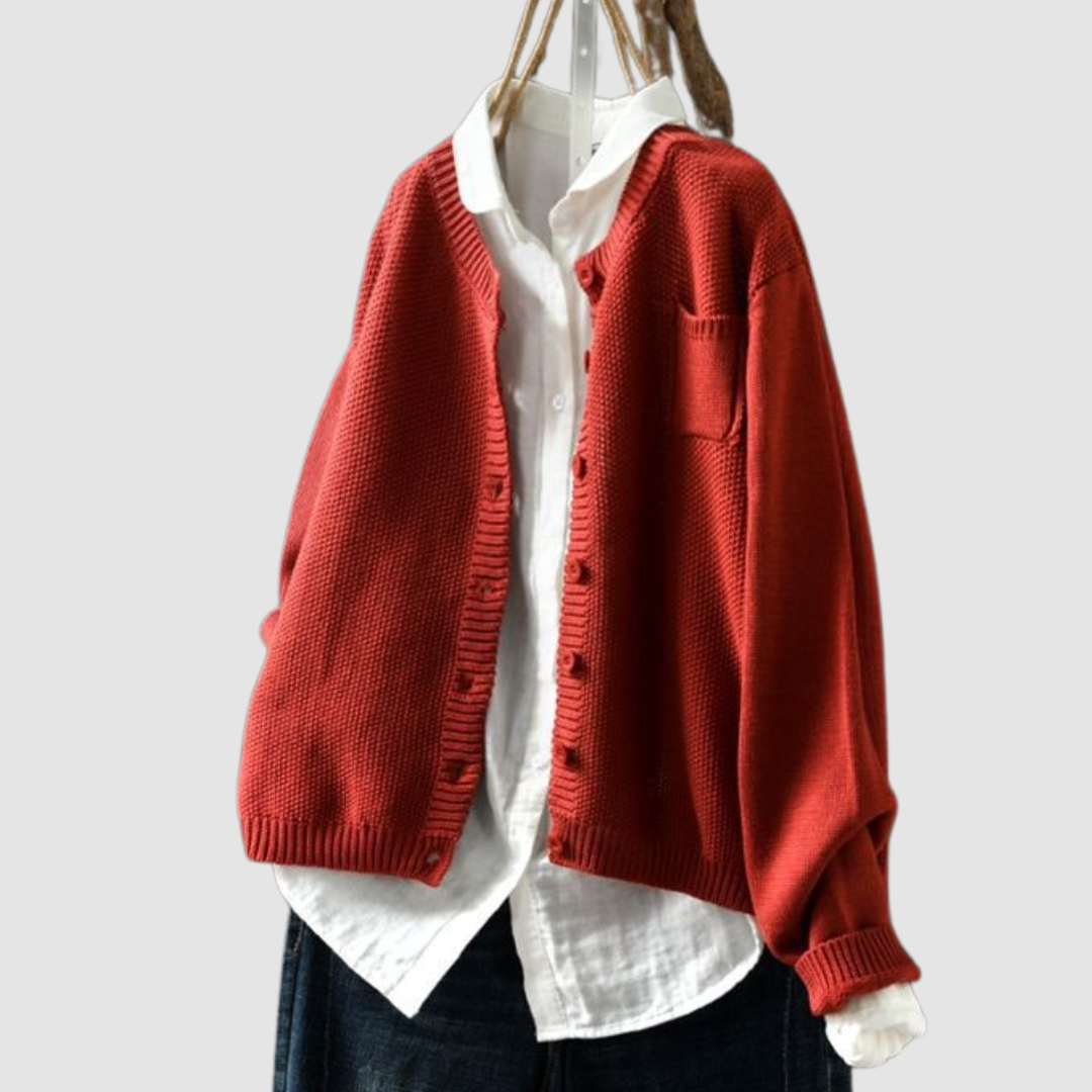 Femmes Cardigan Tricot Carreaux Polo