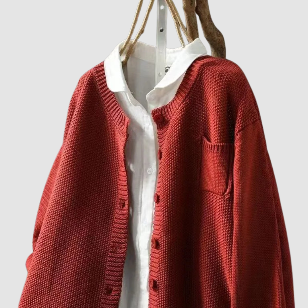Femmes Cardigan Tricot Carreaux Polo