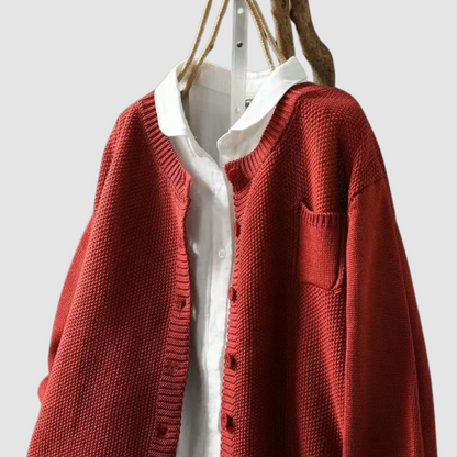 Femmes Cardigan Tricot Carreaux Polo