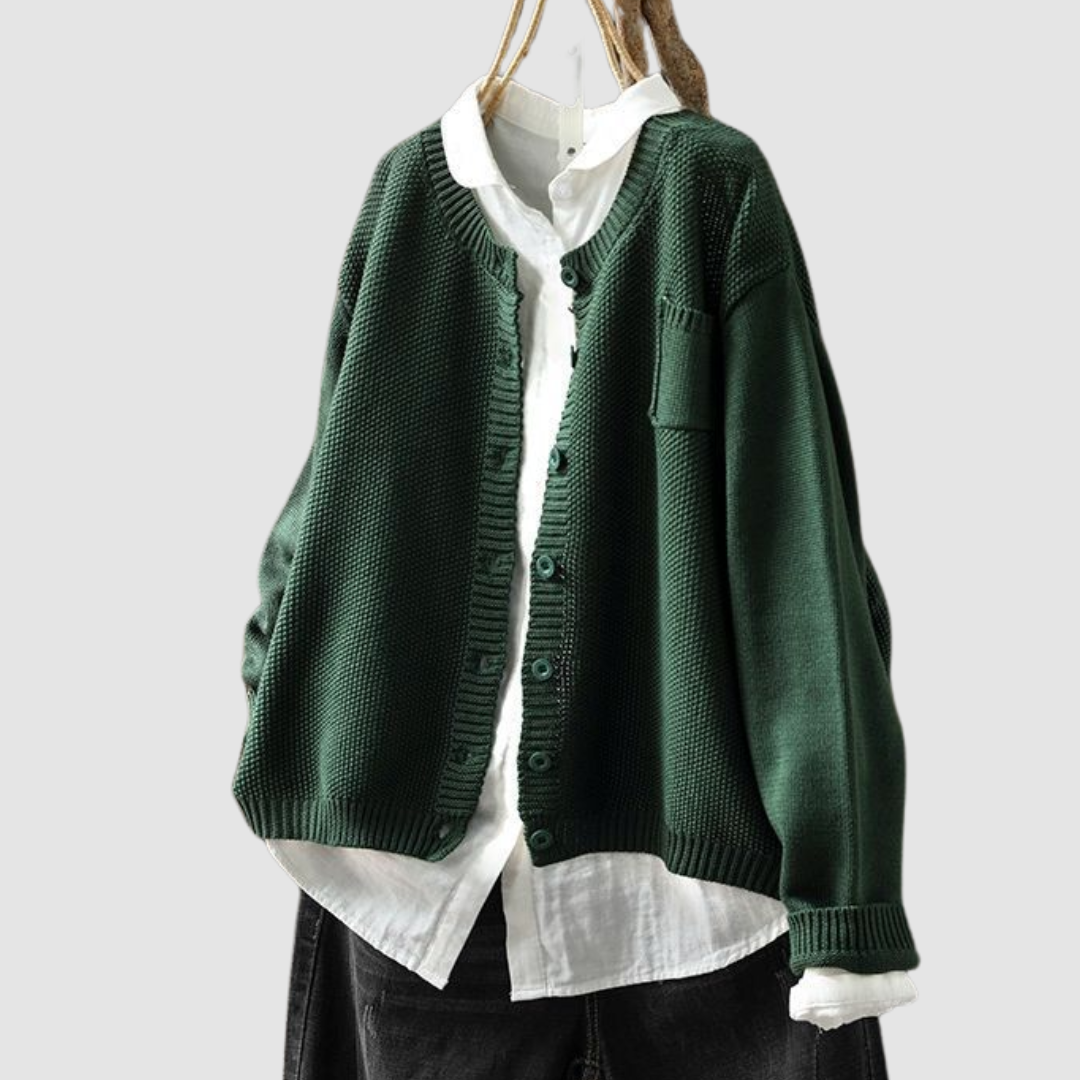 Femmes Cardigan Tricot Carreaux Polo