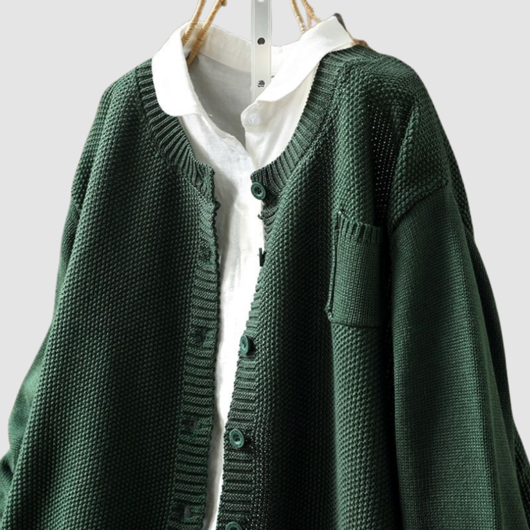 Femmes Cardigan Tricot Carreaux Polo