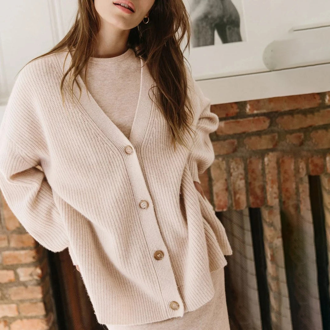 Cardigan femme cachemire oversize coupe ample et fluide