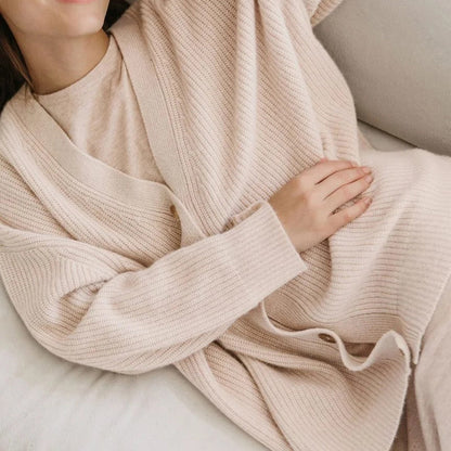 Cardigan femme cachemire oversize coupe ample et fluide