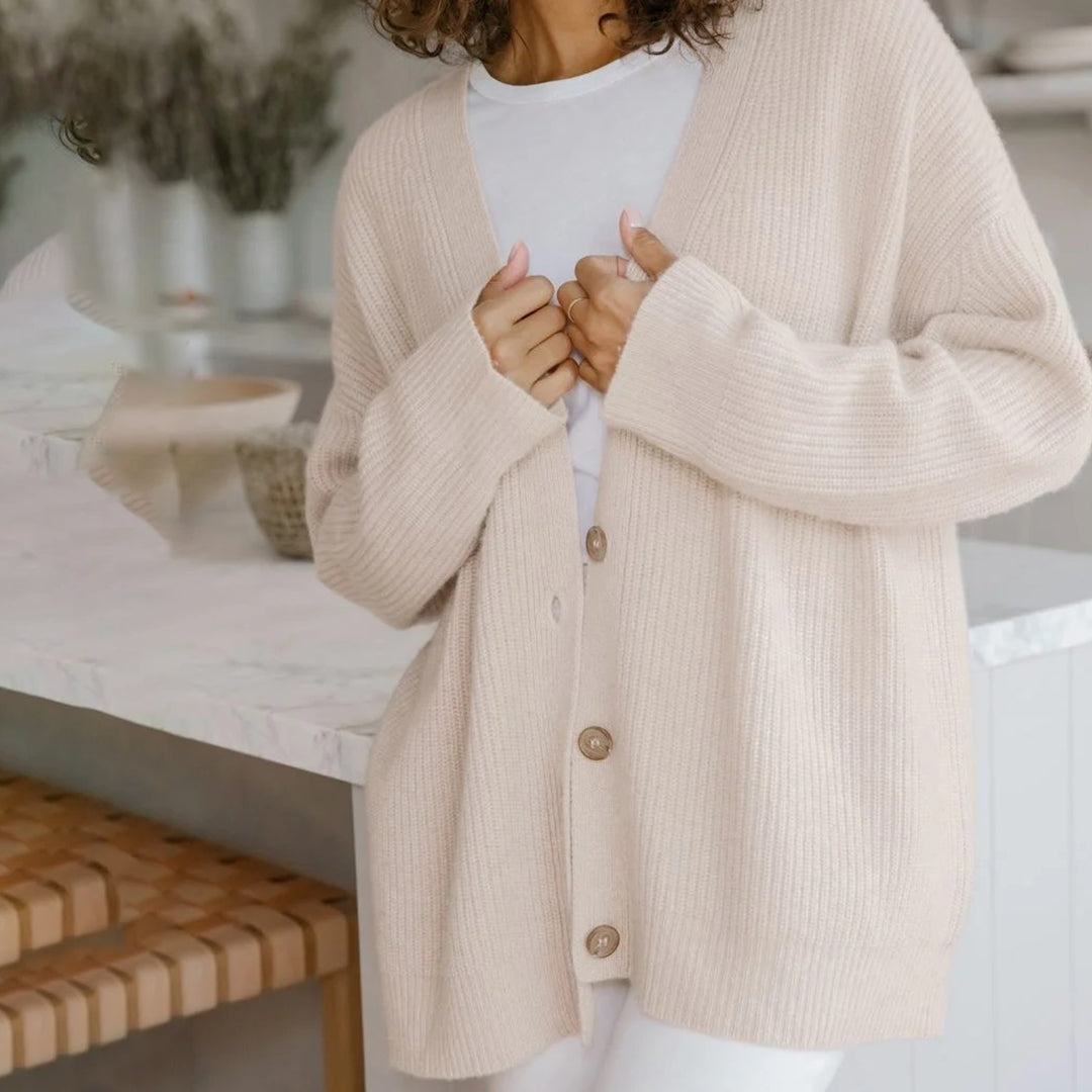 Cardigan femme cachemire oversize coupe ample et fluide