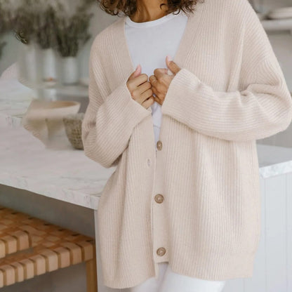 Cardigan femme cachemire oversize coupe ample et fluide