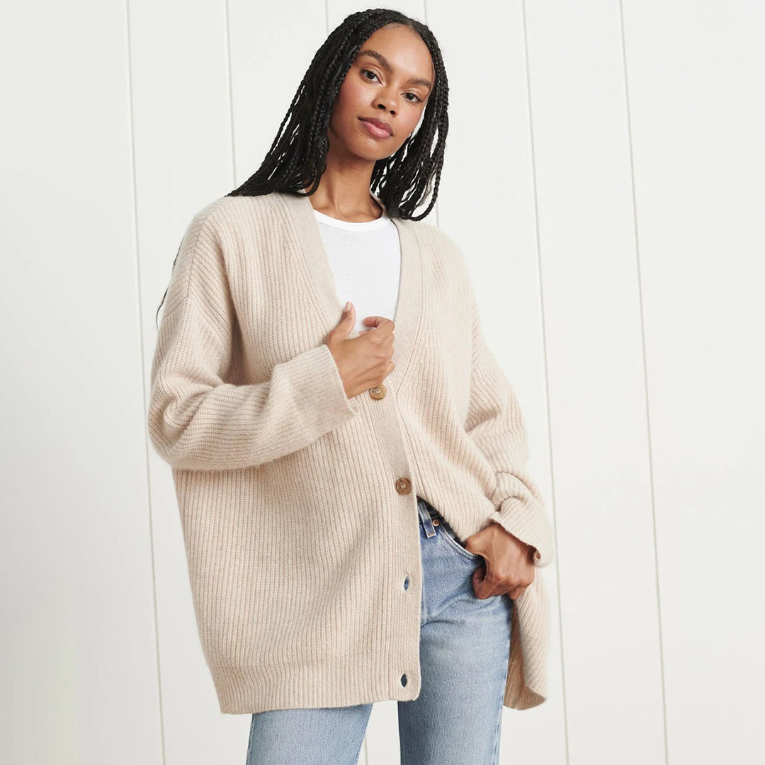 Cardigan femme cachemire oversize coupe ample et fluide