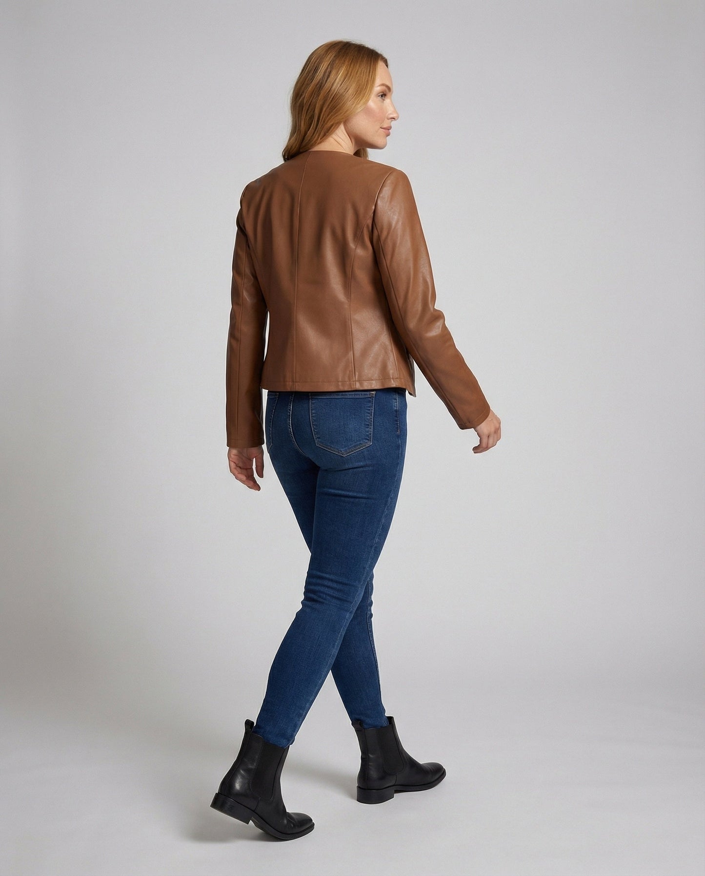 Veste Motard Femme | Cuir Vintage, Manches Longues | Noir