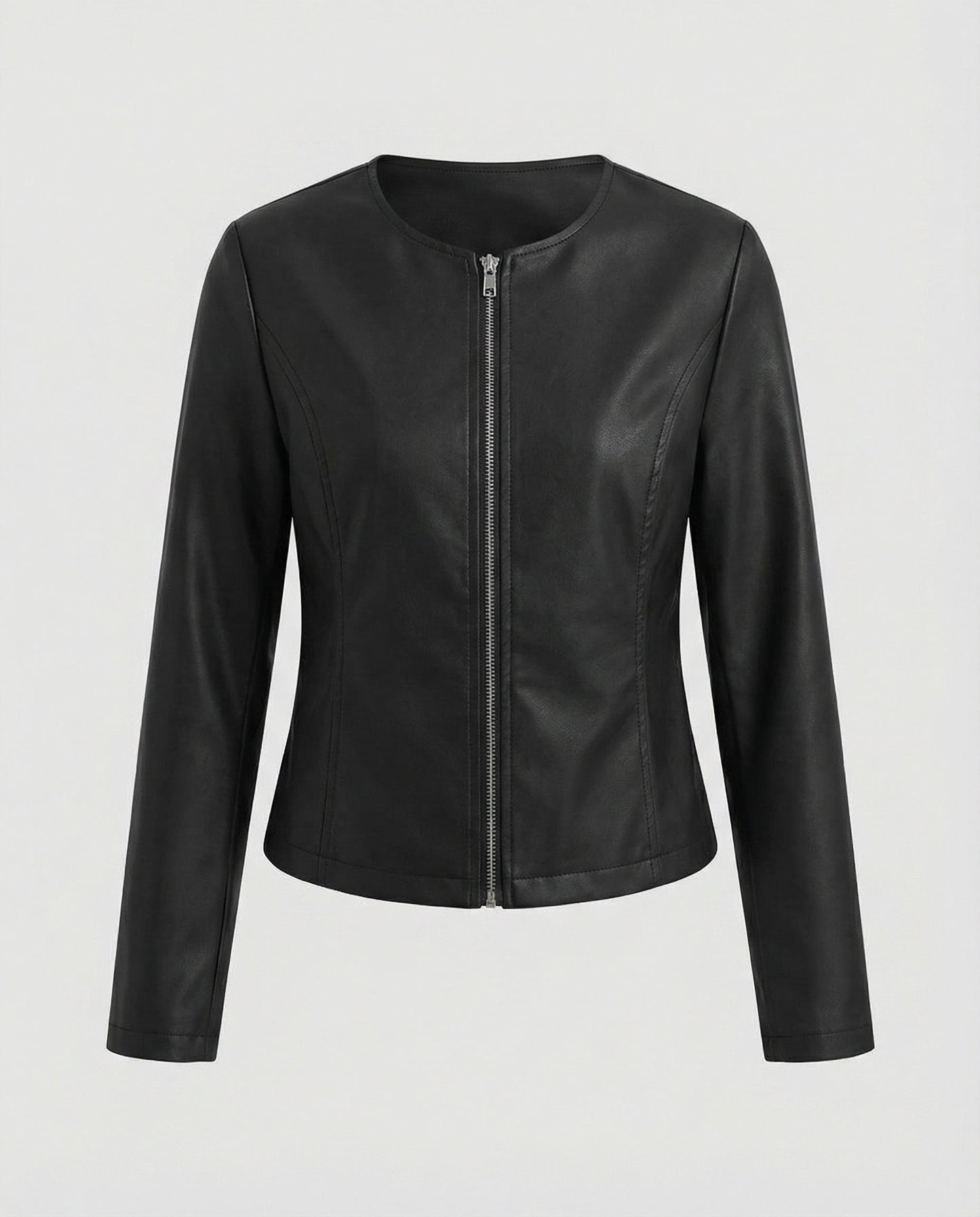 Veste Motard Femme | Cuir Vintage, Manches Longues | Noir