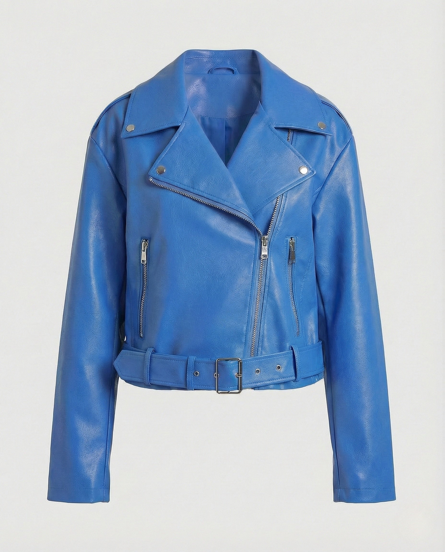 Veste Motard Femme | Cuir Végan Cintré, Manches Oversize