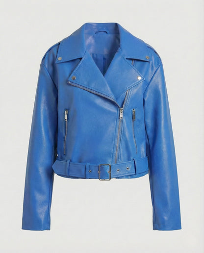 Veste Motard Femme | Cuir Végan Cintré, Manches Oversize