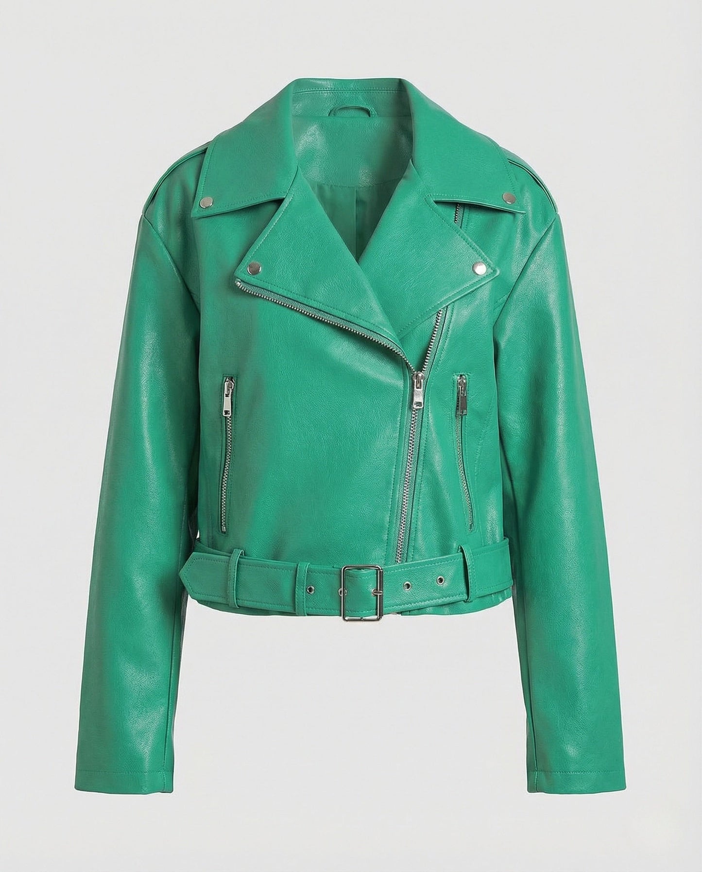 Veste Motard Femme | Cuir Végan Cintré, Manches Oversize