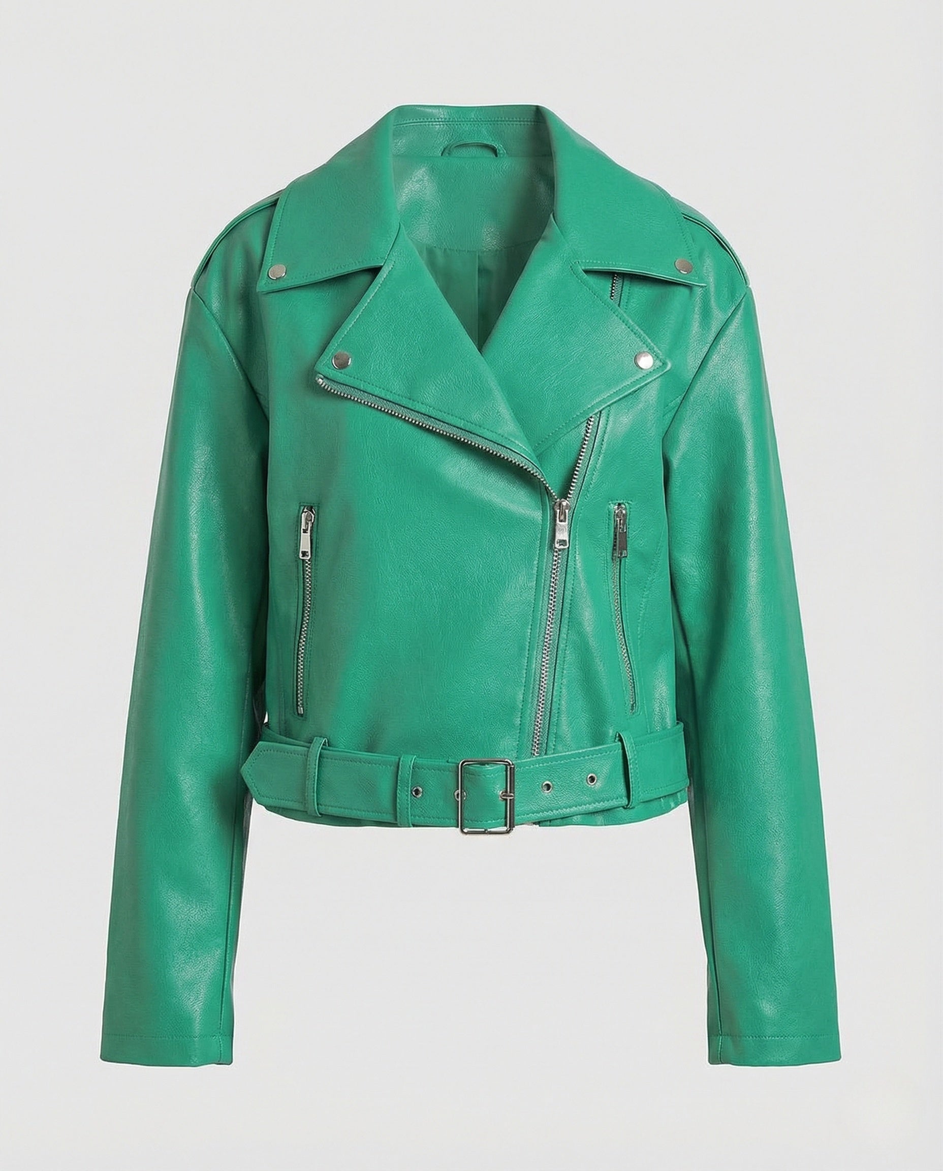 Veste Motard Femme | Cuir Végan Cintré, Manches Oversize