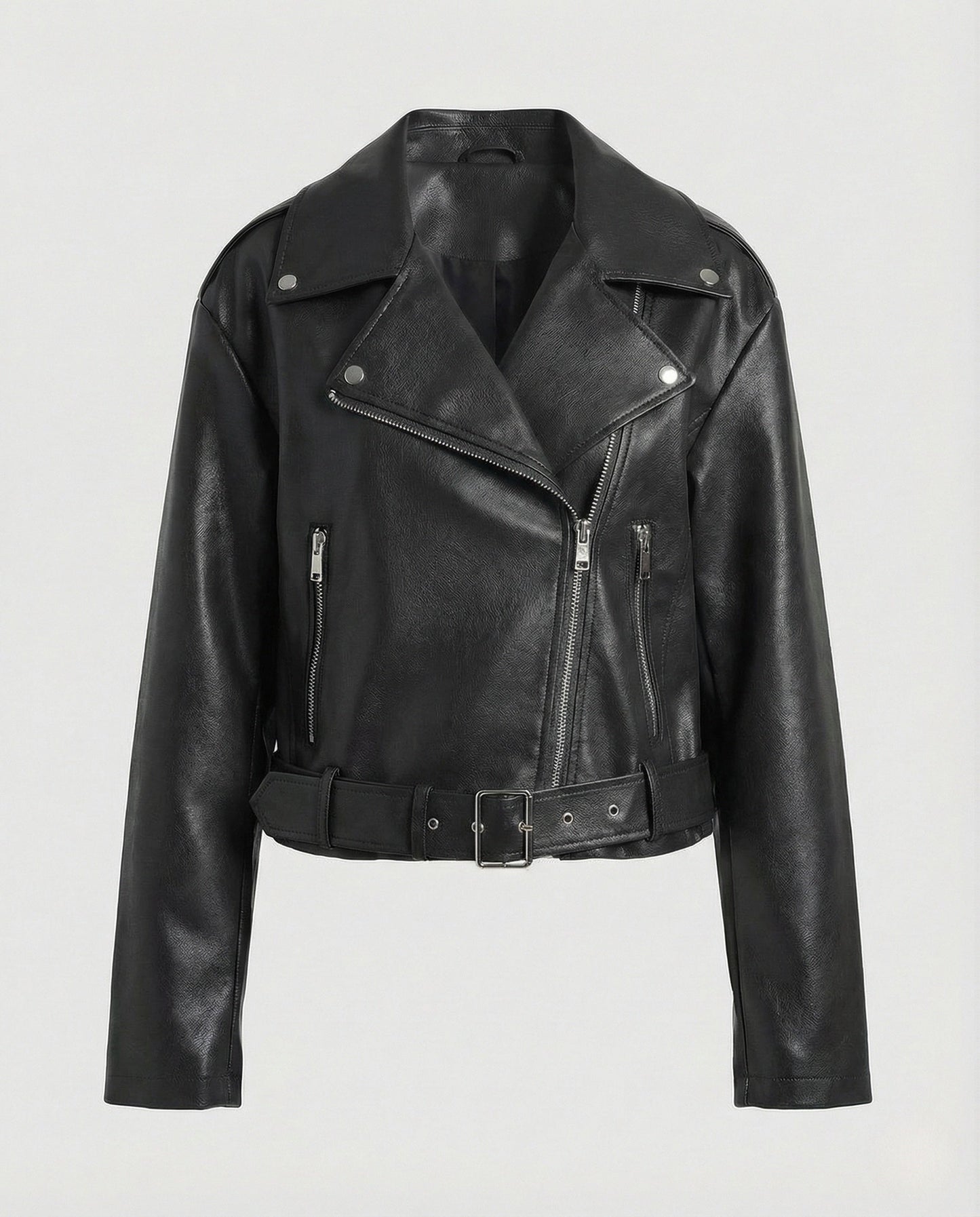 Veste Motard Femme | Cuir Végan Cintré, Manches Oversize