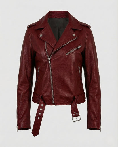 Veste motard femme cuir | Taillée, cuir véritable | Noir, marron