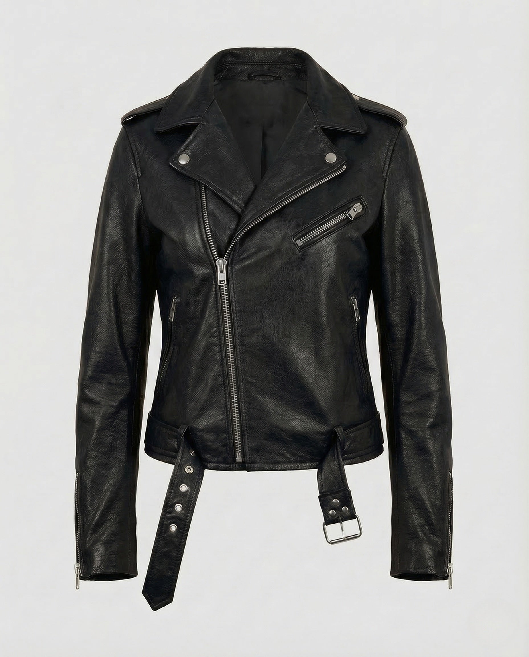 Veste motard femme cuir | Taillée, cuir véritable | Noir, marron