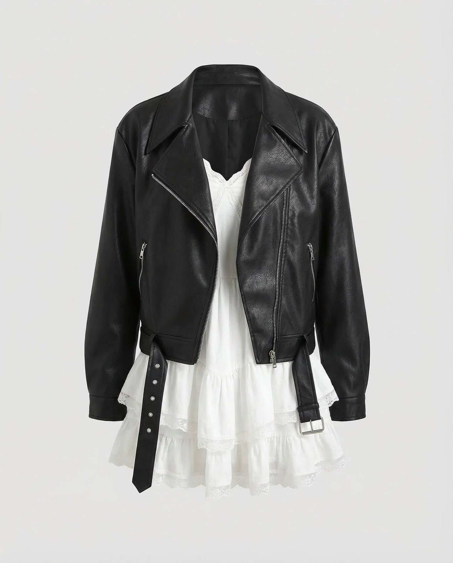 Veste Motard Femme | Cuir Végétal, Coupe Ample | Marron