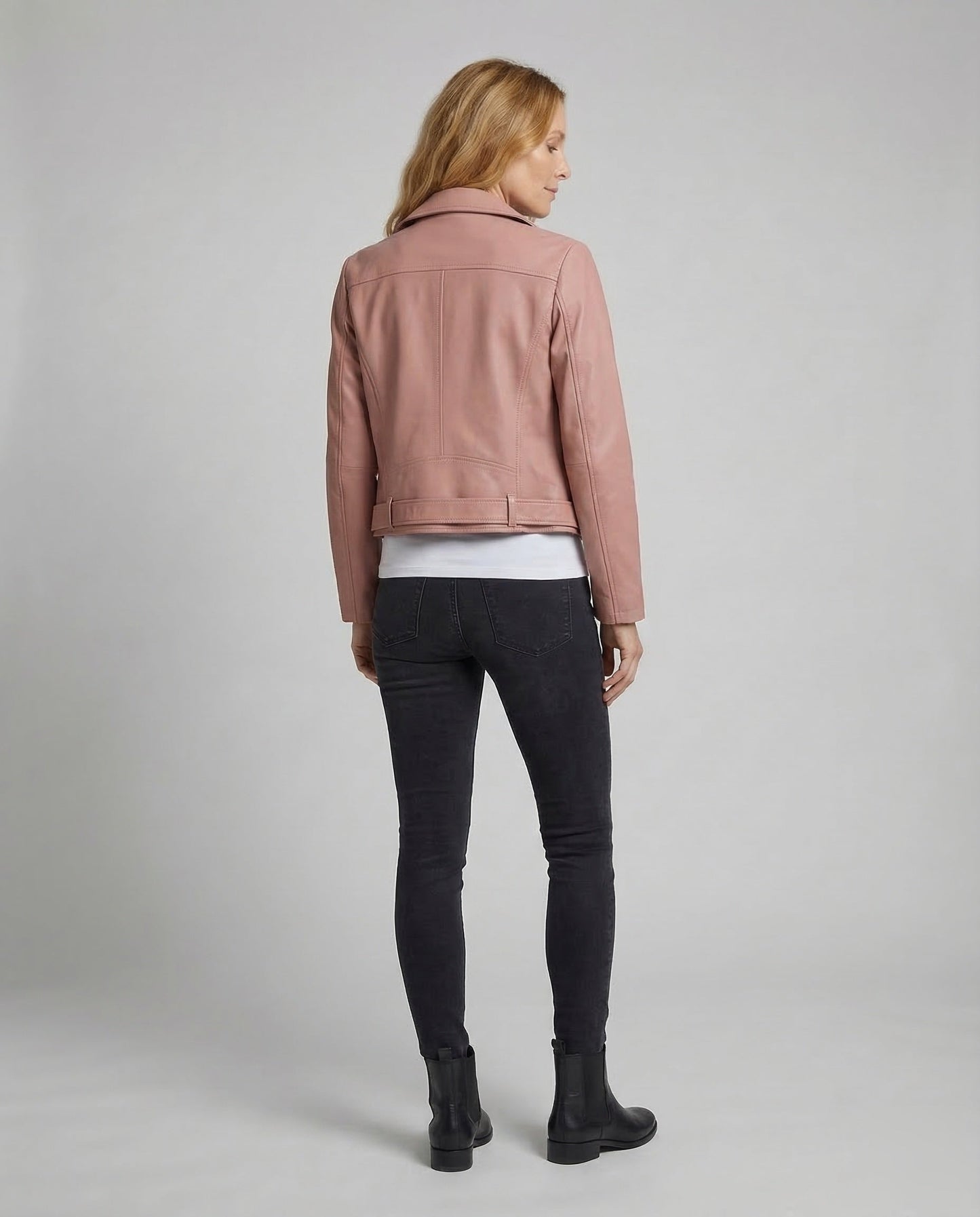 Veste motarde femme cuir végétal | Courte cintrée