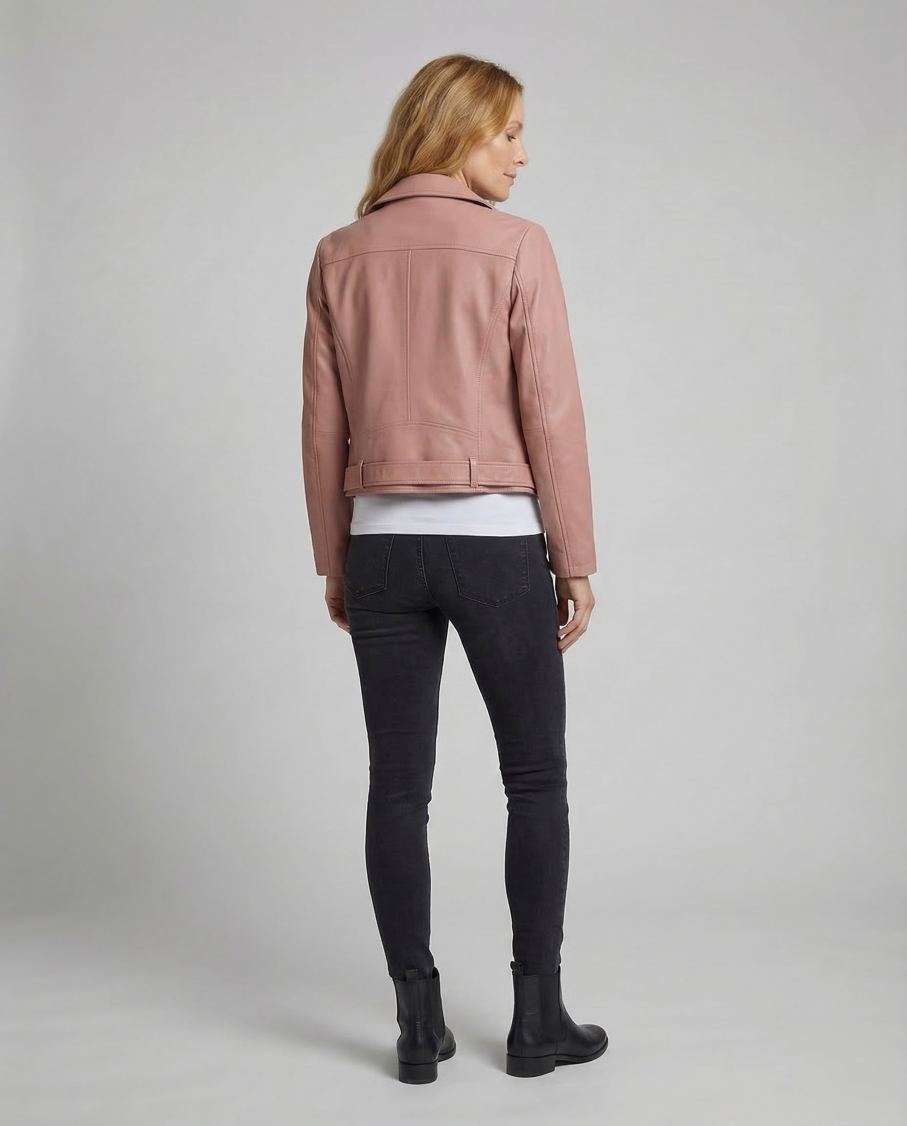 Veste motarde femme cuir végétal | Courte cintrée