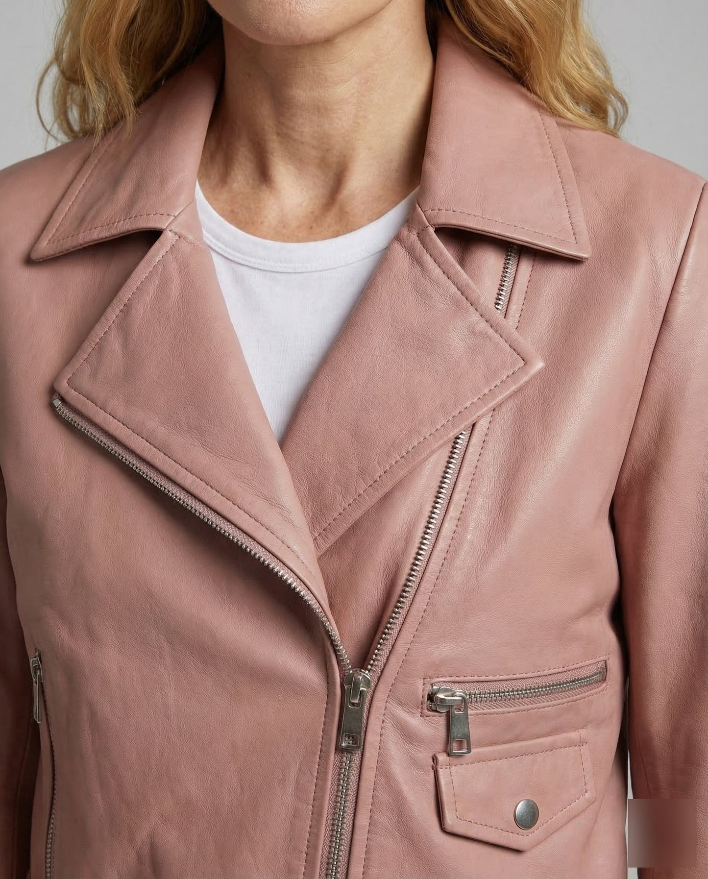 Veste motarde femme cuir végétal | Courte cintrée