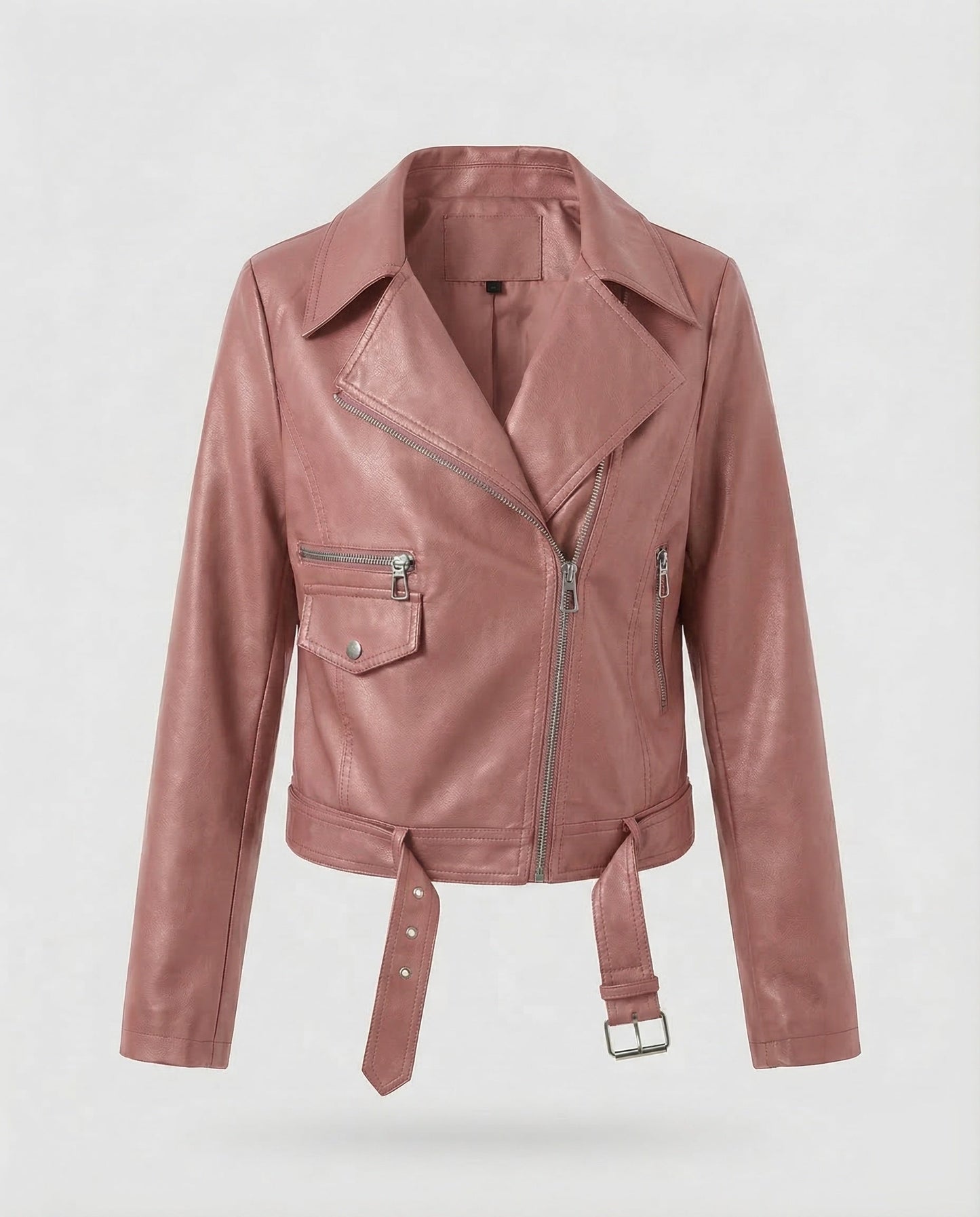 Veste motarde femme cuir végétal | Courte cintrée