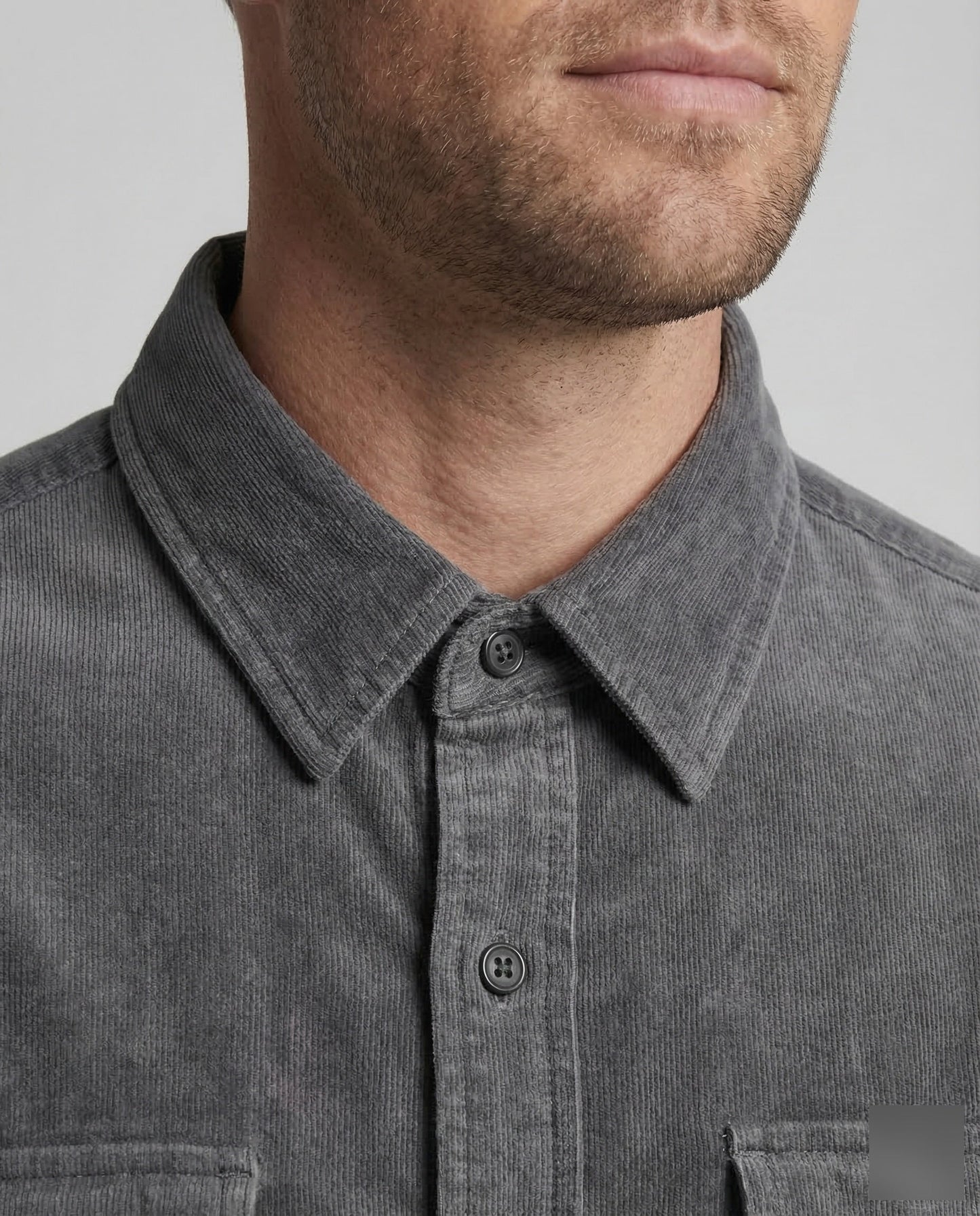 Chemise Homme Vintage | Velours Côtelé, Poches Poitrine | Style Casual