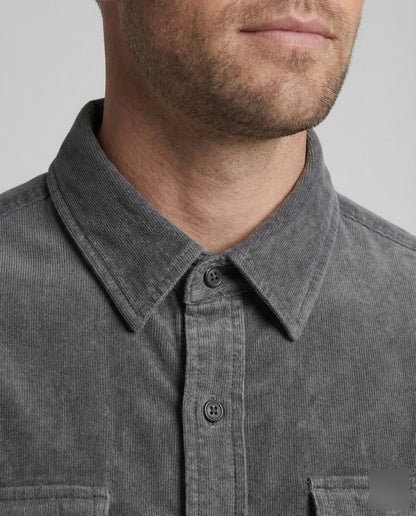 Chemise Homme Vintage | Velours Côtelé, Poches Poitrine | Style Casual