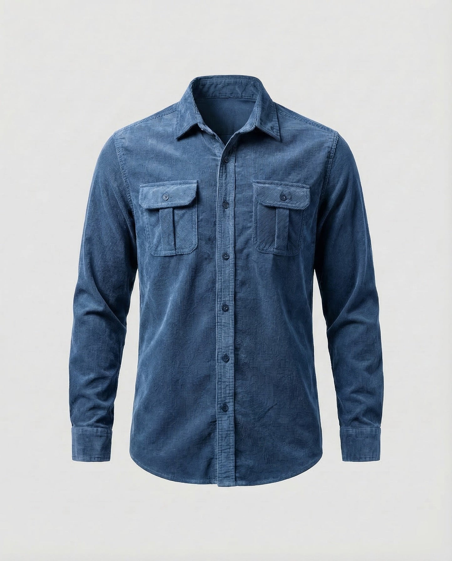 Chemise Homme Vintage | Velours Côtelé, Poches Poitrine | Style Casual