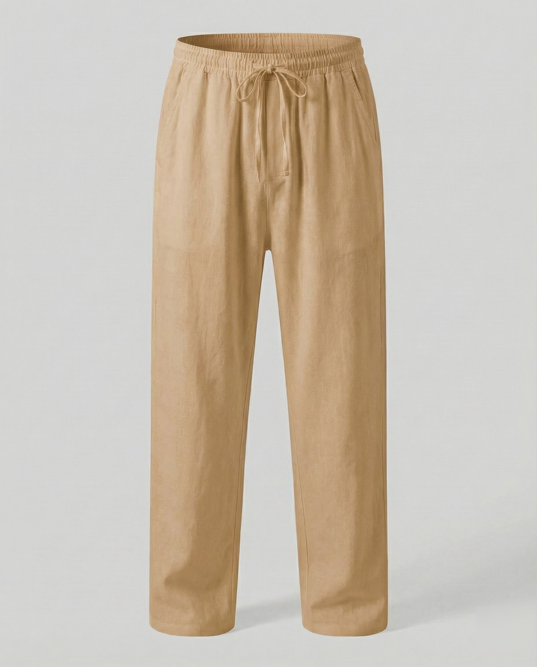 Pantalon en lin pour homme | Coupe décontractée, taille élastiquée | Style zen