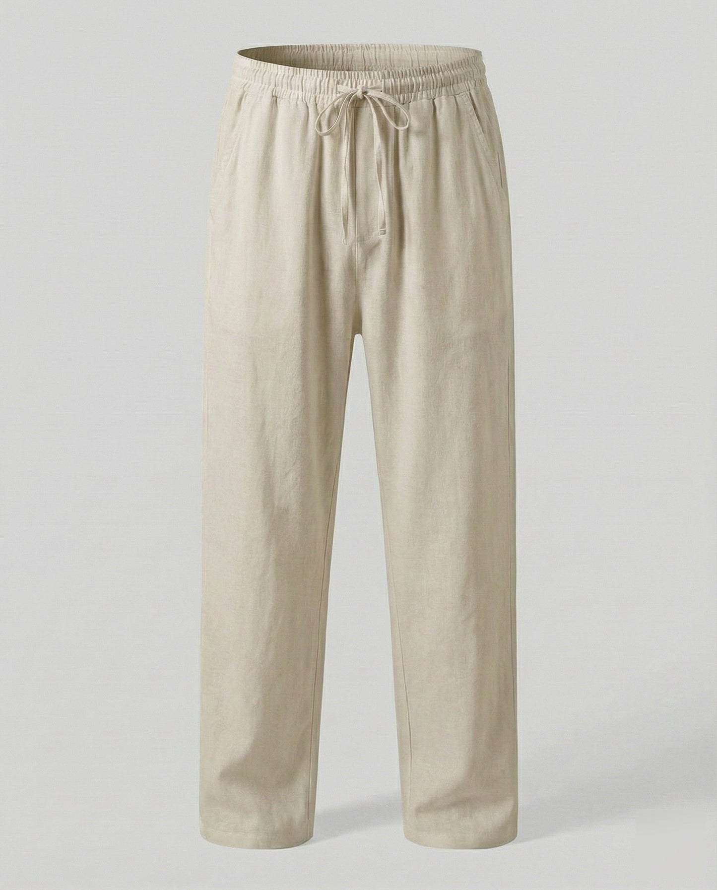 Pantalon en lin pour homme | Coupe décontractée, taille élastiquée | Style zen