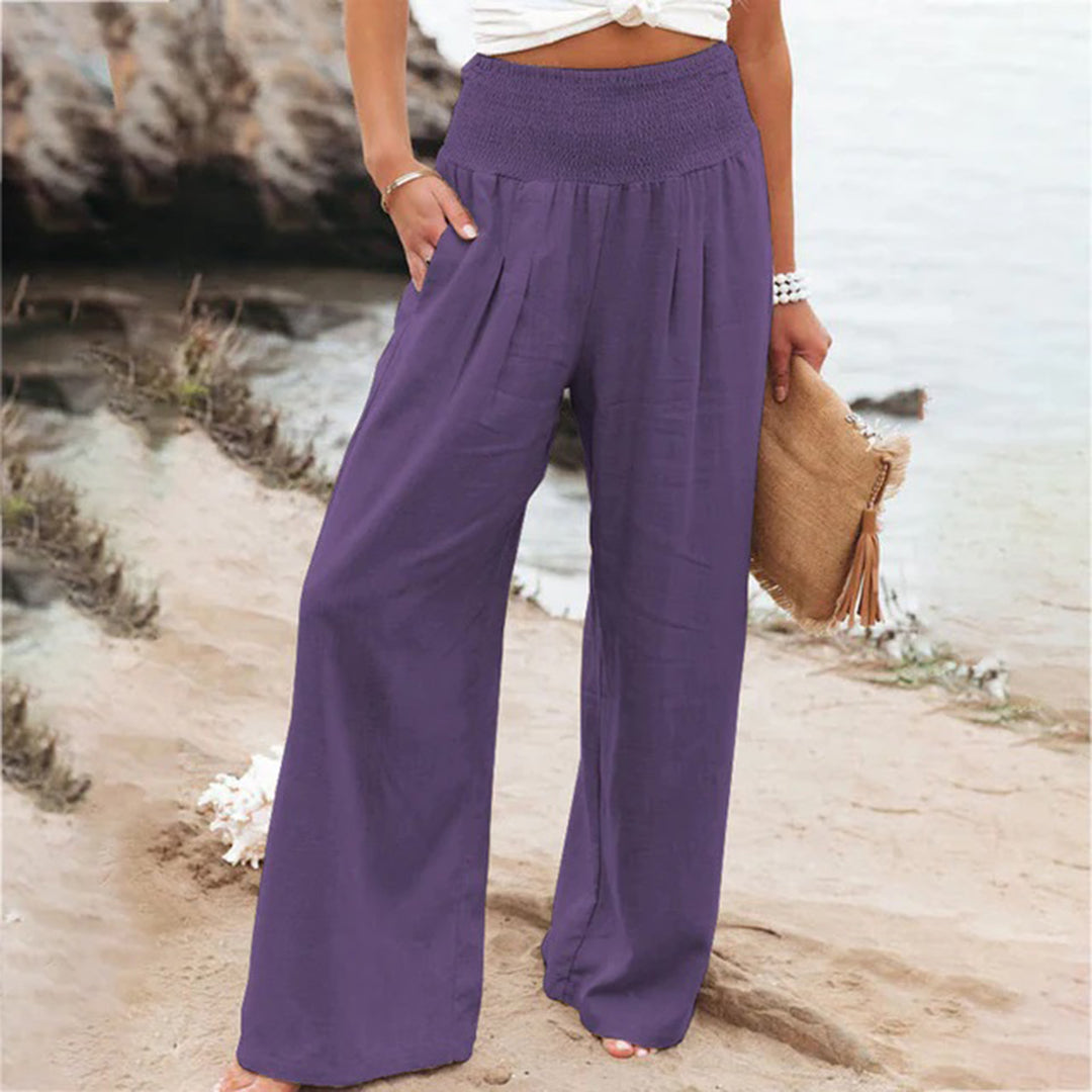 Pantalon lin | Élastique, Respirant, Été