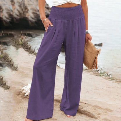 Pantalon lin | Élastique, Respirant, Été
