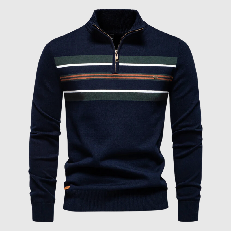 Pull homme moderne - fermeture éclair - col montant