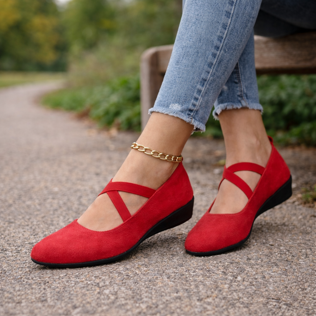 Ballerines Compensées Femme | Soutien Orthopédique, Bout Pointu, Bride Cheville