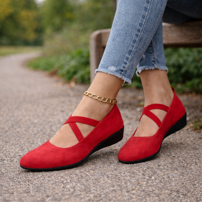 Ballerines Compensées Femme | Soutien Orthopédique, Bout Pointu, Bride Cheville