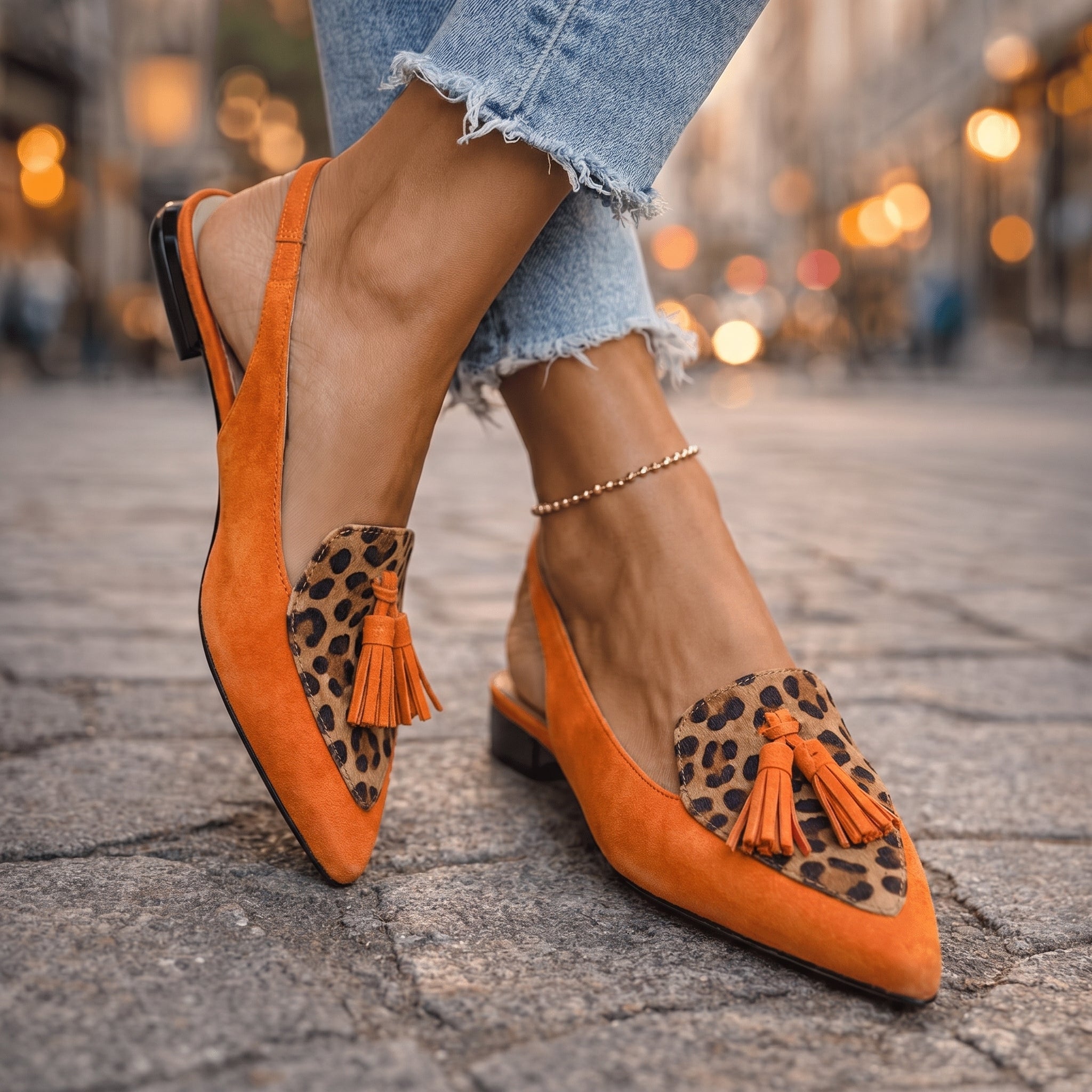 Orange und Leopardenmuster / 42 EU | 11 US | 10 UK