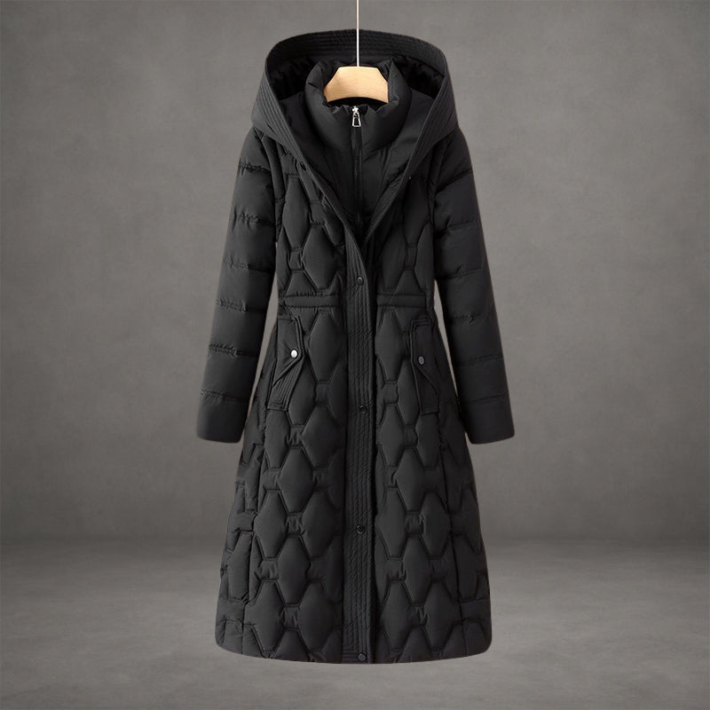 Manteau long imperméable à capuche | Chaleur légère | Femme