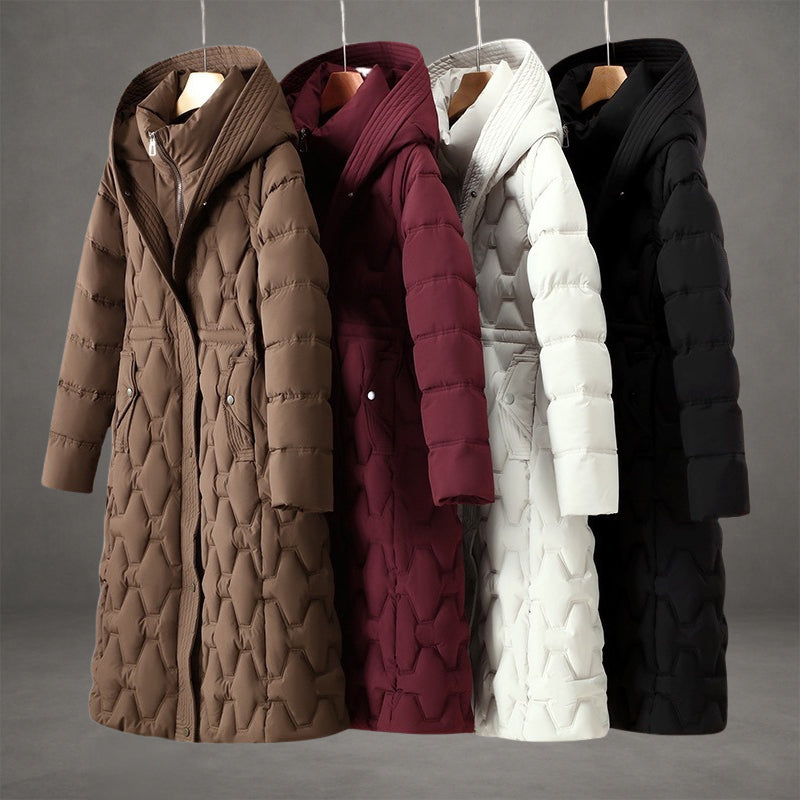 Manteau long imperméable à capuche | Chaleur légère | Femme