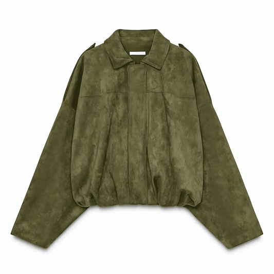 Veste en Cuir Daim Femme | Oversized, Doux, Coupe Hanche