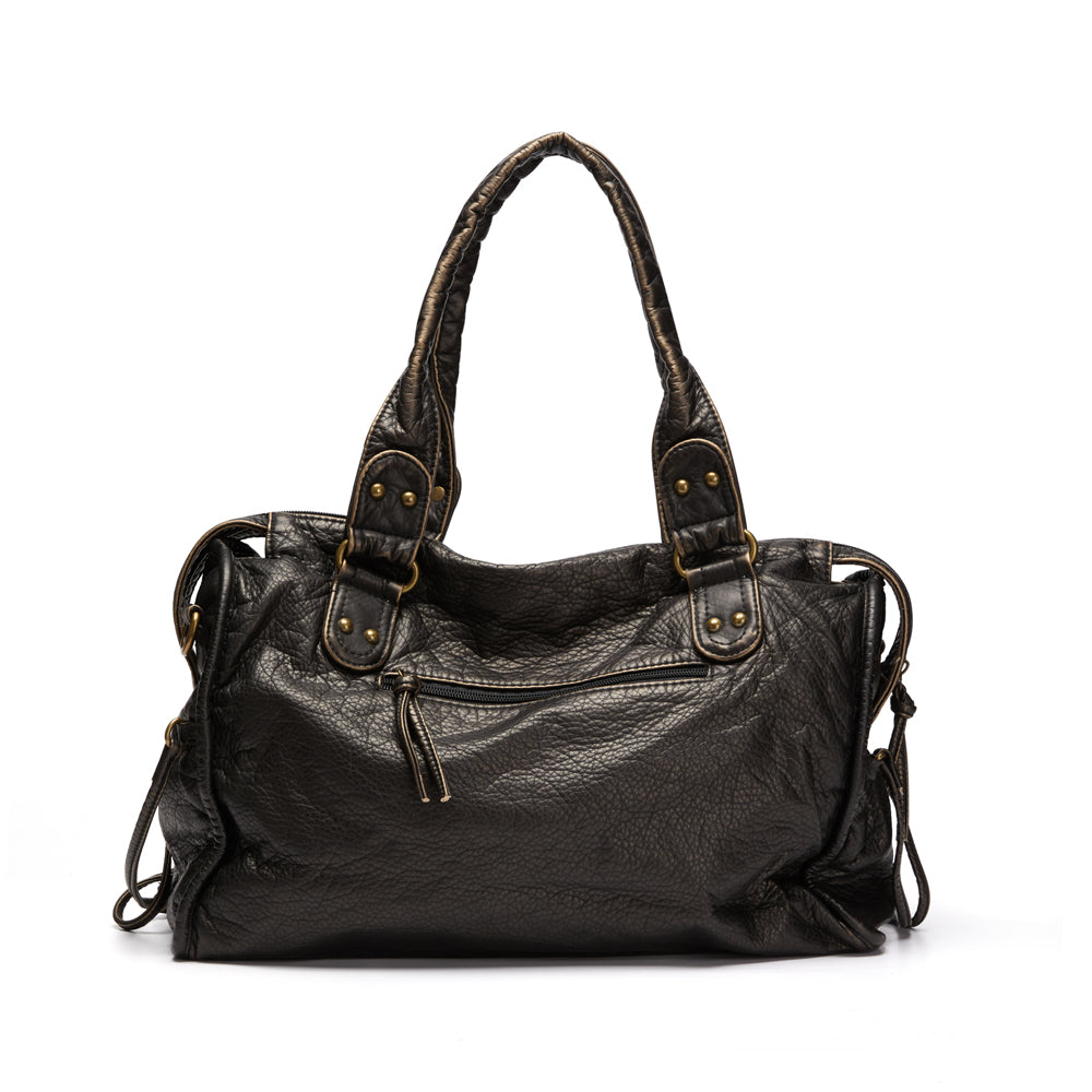 Élégance Noire - Sac à Main Luxe - Cuir Véritable-sac à main-PARIS FEMME