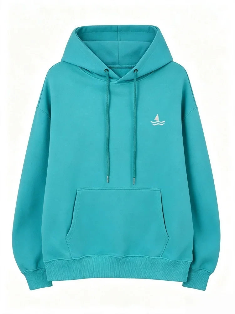 Sweat à capuche oversize brodé unisexe manches longues motif animal