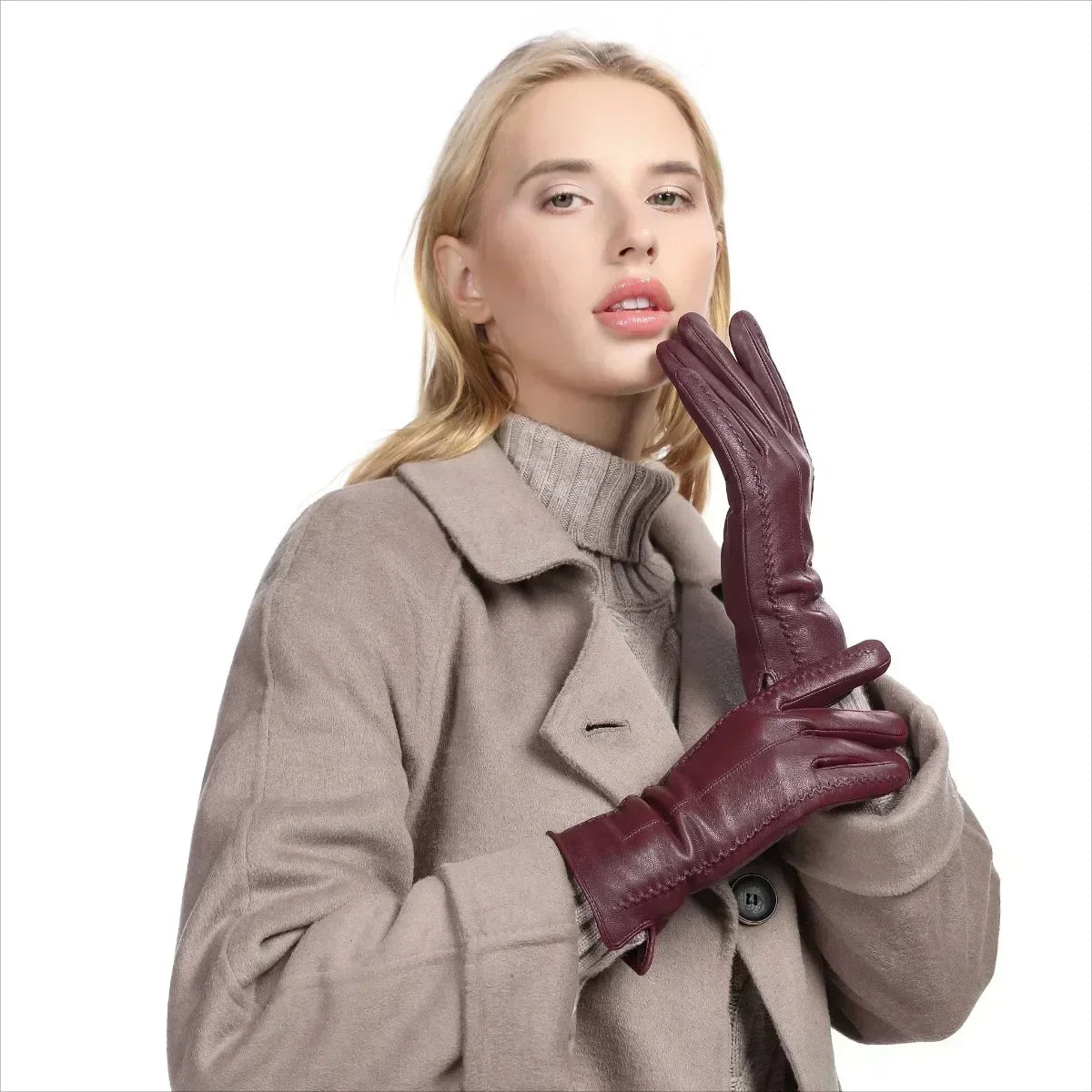 Gants femme hiver doublure velours chauds avec écran tactile