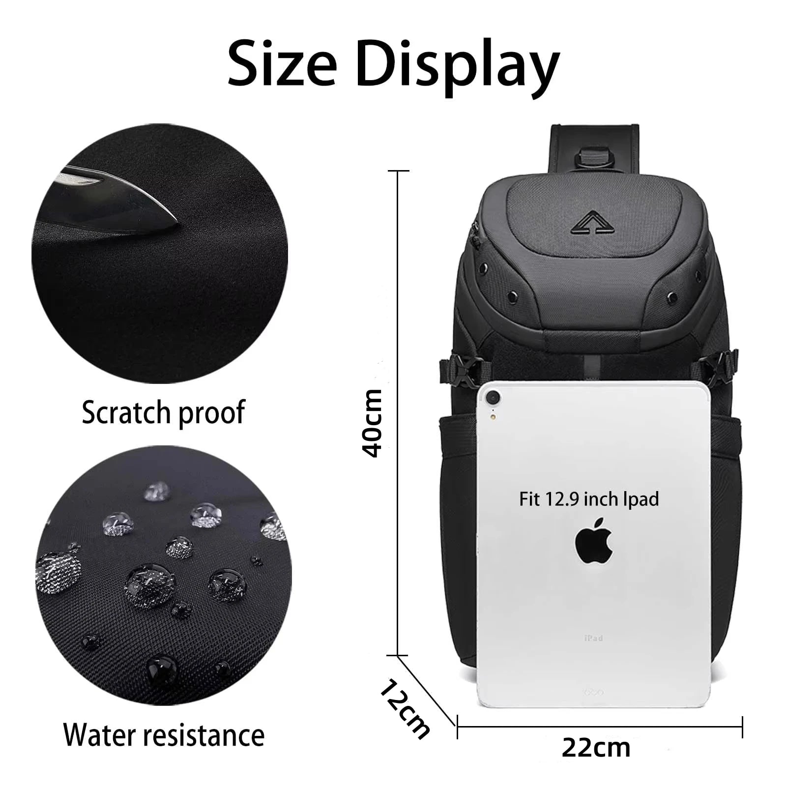 Sac antivol | Bandoulière crossbody imperméable avec port USB