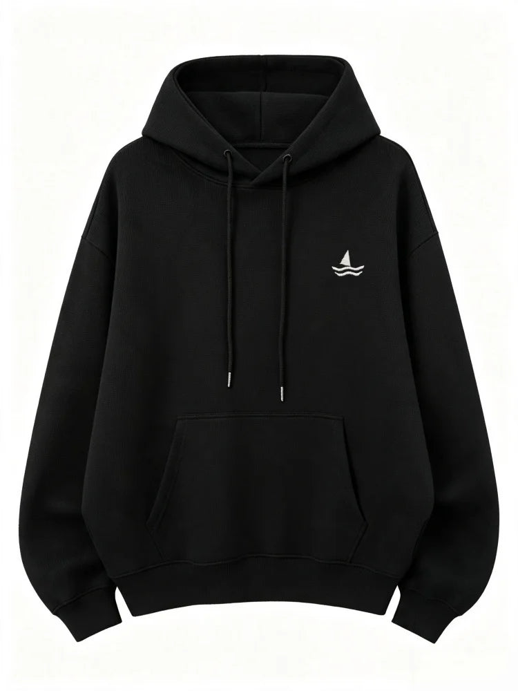 Sweat à capuche oversize brodé unisexe manches longues motif animal