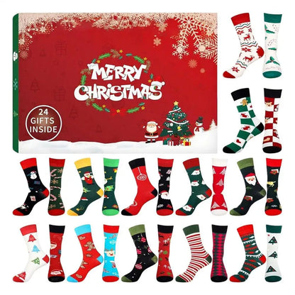 Calendrier de l'avent chaussettes femme coton 24 jours de Noël