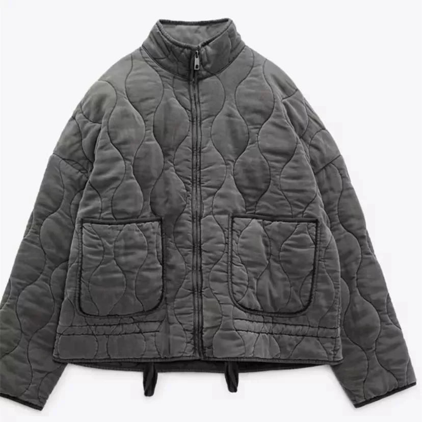 Veste de Transition Femme | Peplum Léger, Col Montant